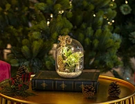 LED glass bottle with xmas deco with light chain