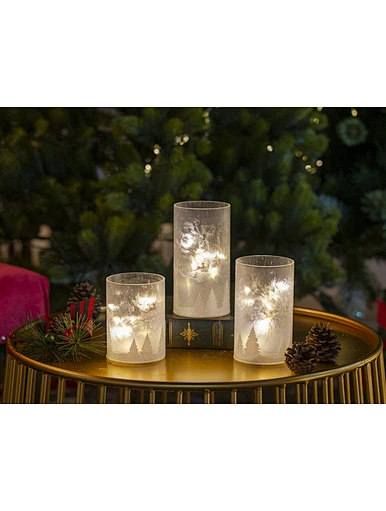 Silk  printing frosted glass cup with string light