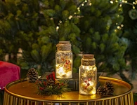 Glass silk printing bottle with string light
