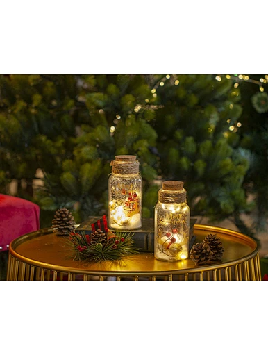 Glass silk printing bottle with string light