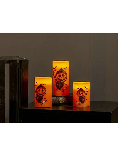 LED wax candle light with decal