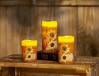 LED wax candle light with decal