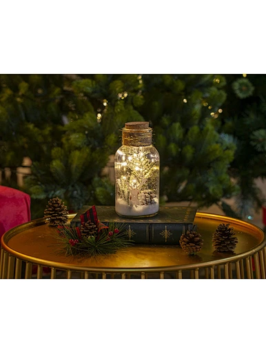Glass silk printing bottle with string light