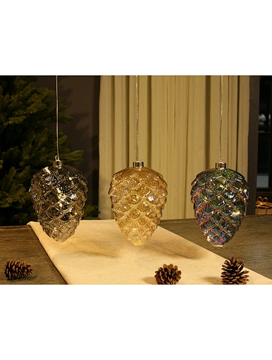 Led hanging glass decoration