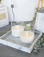 3Pcs Flameless Glass Wax Candle