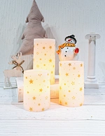 LED wax candle with decal