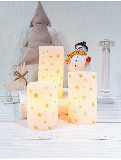 LED wax candle with decal