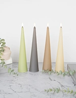 2Pcs Soft Plastic Flickering Flameless Taper Candles