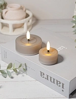 2Pcs Flameless Soft Plastic Tea Lights With Melting Effect