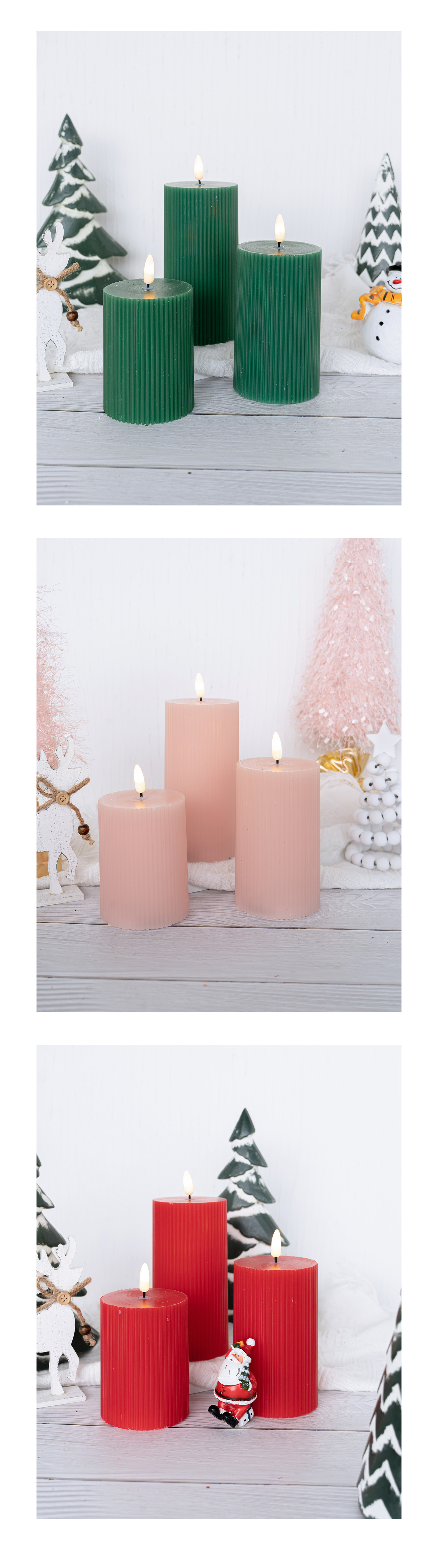 LED holiday festival 3D flame candle