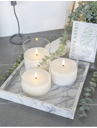 natural wax glass candle