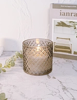 Flameless Artistic Glass Wax Candle