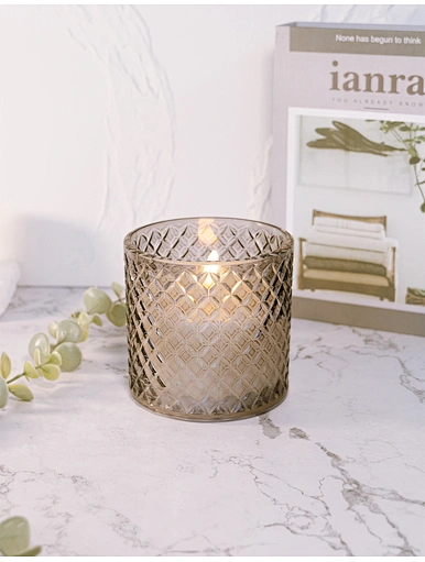 natural wax glass candle