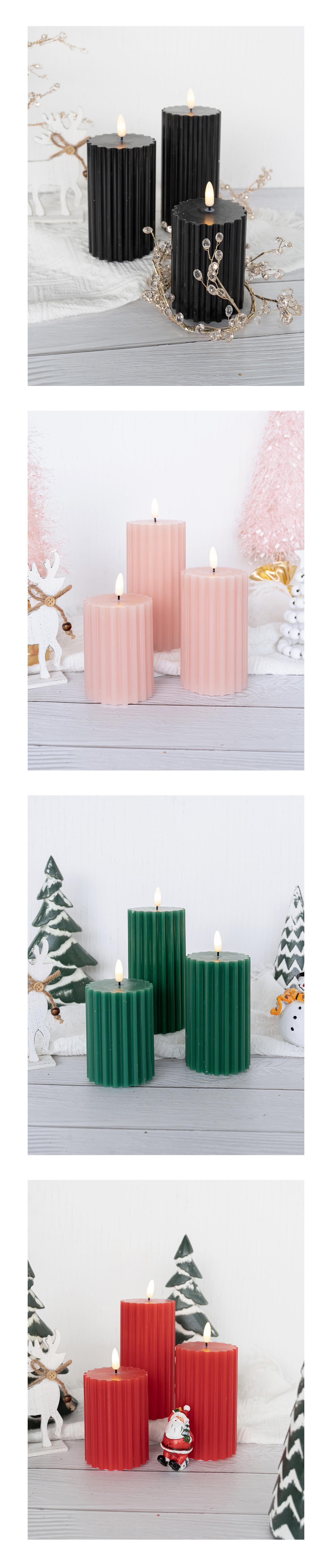 LED holiday festival 3D flame candle