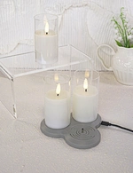 3Pcs Flameless Rechargeable Glass Candles