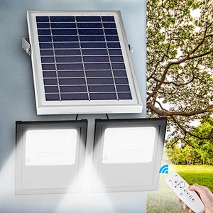 Solar Flood Lights FLAG LIGHTS LED Dusk to Dawn Solar Lights Outdoor Smart Remote Control Solar Powered Flood Light Solar Security Light for Yard Shed Pool Sign Barn Roof Garage
