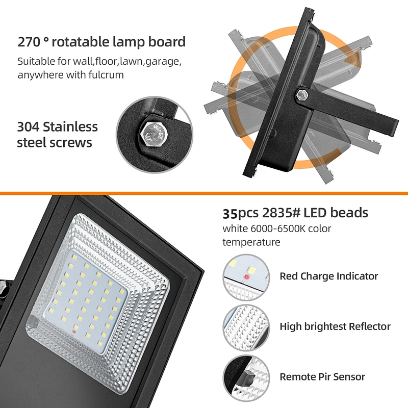 Solar Flood Lights FLAG LIGHTS LED Dusk to Dawn Solar Lights Outdoor Smart Remote Control Solar Powered Flood Light Solar Security Light for Yard Shed Pool Sign Barn Roof Garage