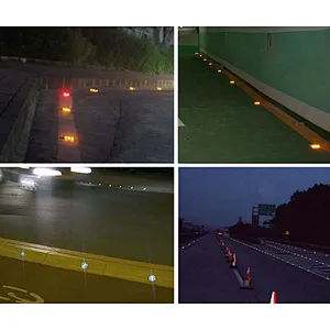 Sunbonar Band Pretty Round PC  IP68 Waterproof LED led solar  road studs for the pathway garage deck garden lighting