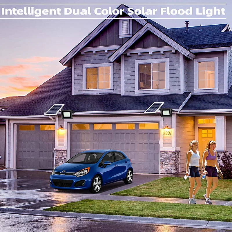 Solar Flood Lights Outdoor SunBonar Waterproof IP67 60LED Dusk to Dawn Solar Lights Outdoor Smart Remote Control Solar Powered Flood Light Solar Security Light for Yard Shed Pool Sign Barn Roof Garage