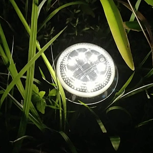 SunBonar Solar Ground Lights,8 LED IP67 Waterproof Solar Garden Lights Outdoor Solar Disk Lights for Pathway Patio Garden Lawn-Cold White