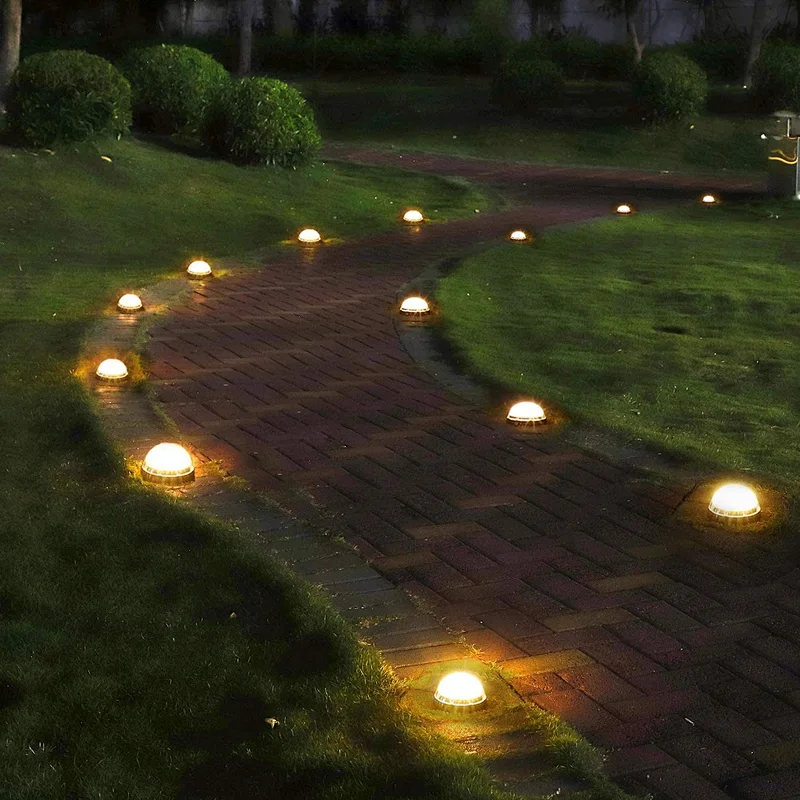 SunBonar Solar Ground Lights,8 LED IP67 Waterproof Solar Garden Lights Outdoor Solar Disk Lights for Pathway Patio Garden Lawn-Cold White