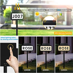 Solar House Numbers Address Sign, Tricolor & Brighter Address Plaque for Outside, 2 Installation Modes(Wall/Grassland) with Memory Function, Waterproof LED Lighted Signs for Yard Home Street