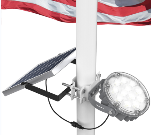 Solar Flag Pole Light Outdoor Dusk to Dawn Waterproof Batteries Replaceable Fits 0.6”-3” Flagpole Solar Powered Led Light White 6000K