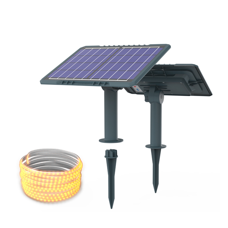 Sunbonar Solar LED Strip Lamp IP65 Waterproof Flexible Neon Lamp, Used for Outdoor Stairs Balcony Fence Courtyard Decoration (Warm Light and MIX light)