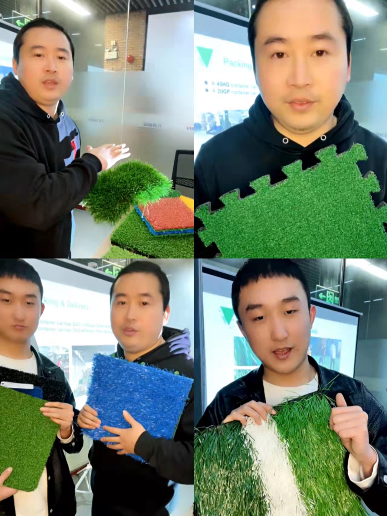 Live stream for introducing artificial grass
