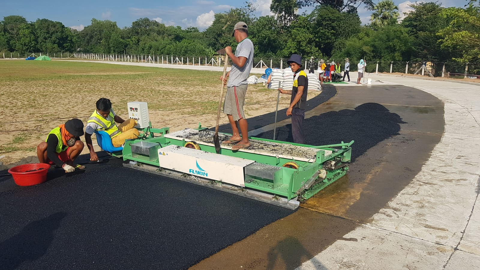 spray coating system running track installed in Myanmar