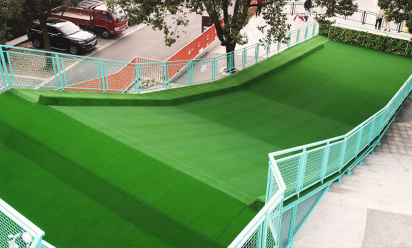 skiing grass