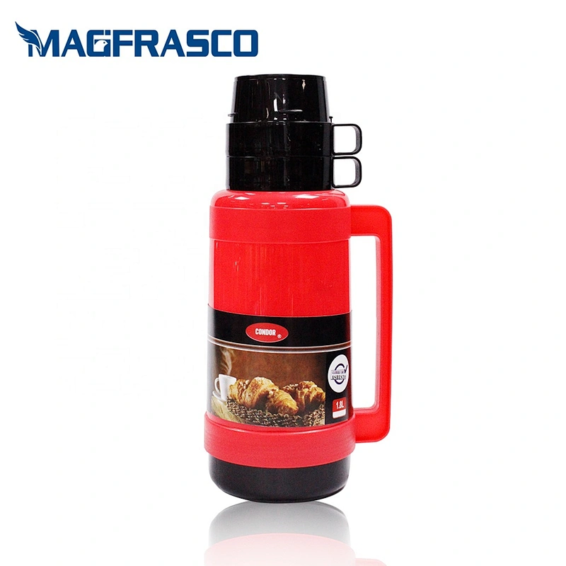 Leak proof african hot selling 1L 1.8L plastic tea thermos vacuum thermal flask with glass liner