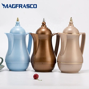 Wholesale small saudi arabic vacuum insulated thermal coffee  plastic tea thermos with glass liner inside