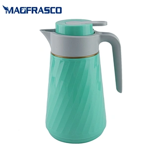 Keep Hot Cold Middle East Arabic  Blue Plastic Water Coffee Vacuum Flask Thermos with Glass Liner