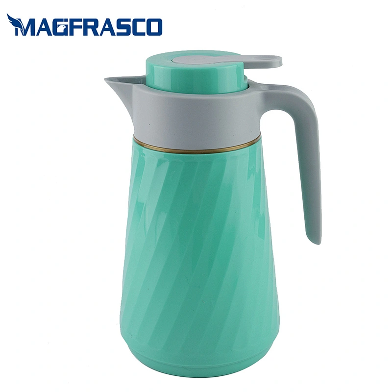 Keep Hot Cold Middle East Arabic  Blue Plastic Water Coffee Vacuum Flask Thermos with Glass Liner