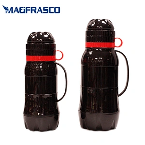 1L 1.8L Custom Orange Glass Inner Plastic Travel Coffee Tea Water Thermos Vacuum Flask
