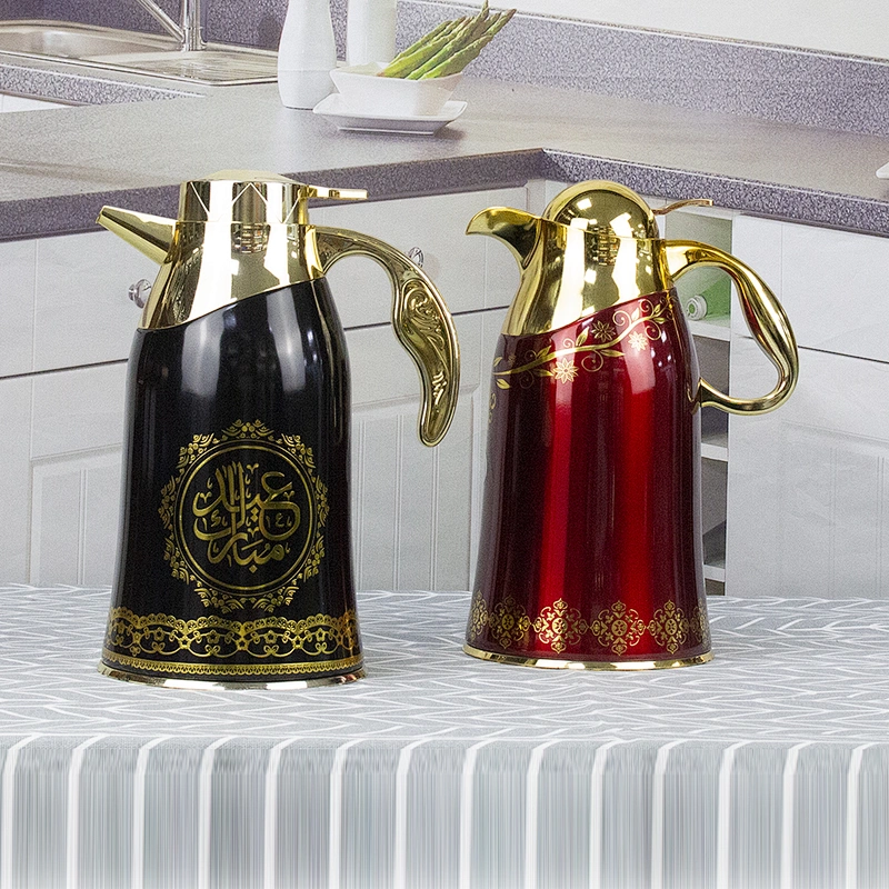 Factory High End Red Dubai Saudi Thermal Tea Thermos Vacuum Royal Arabic Coffee Pot Dallah
