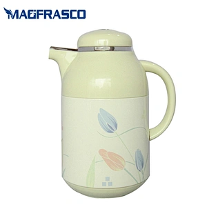 1L 1.9L Custom Printing Percolator Metal Insulation Vacuum Thermal Tea Small Coffee Pots with Glass Liner