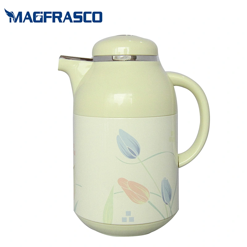 1L 1.9L Custom Printing Percolator Metal Insulation Vacuum Thermal Tea Small Coffee Pots with Glass Liner