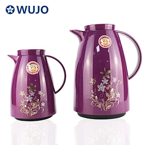 1 liter hot cold insulation vacuum flask glass inner plastic tea coffee arabic thermos sets