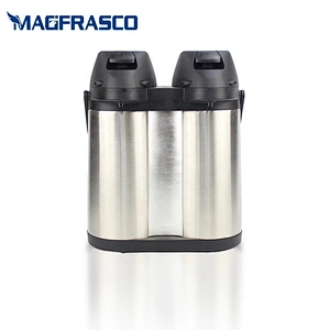 1.9L Dual Head Vacuum Thermal Pump Dispenser Stainless Steel Double Air Pressure Coffee Pot