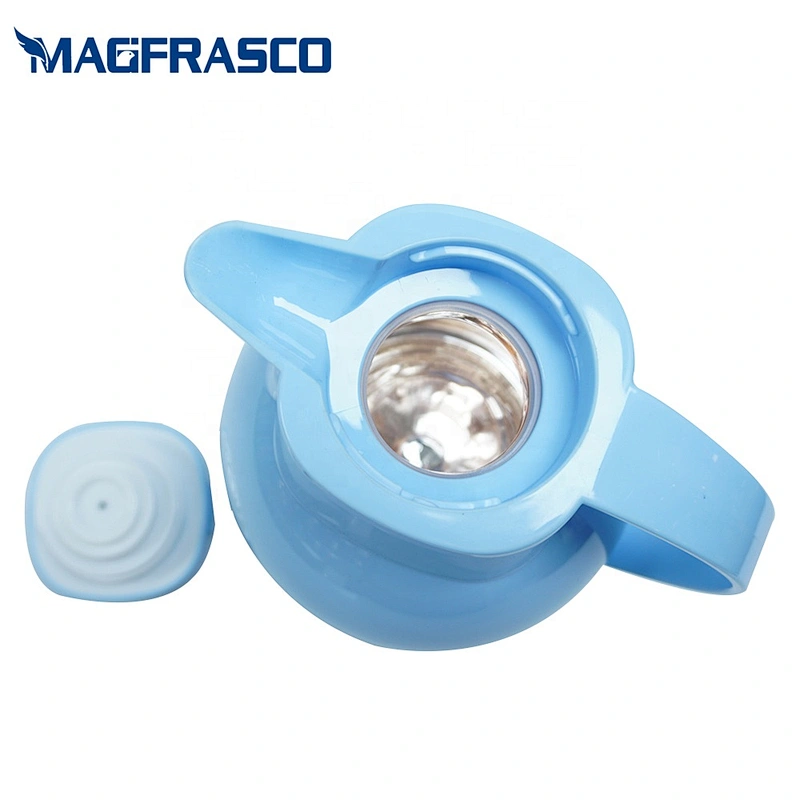 Manufacturer Household White Plastic Glass Refill Vacuum Insulation Thermos Coffee Pot with Decoration