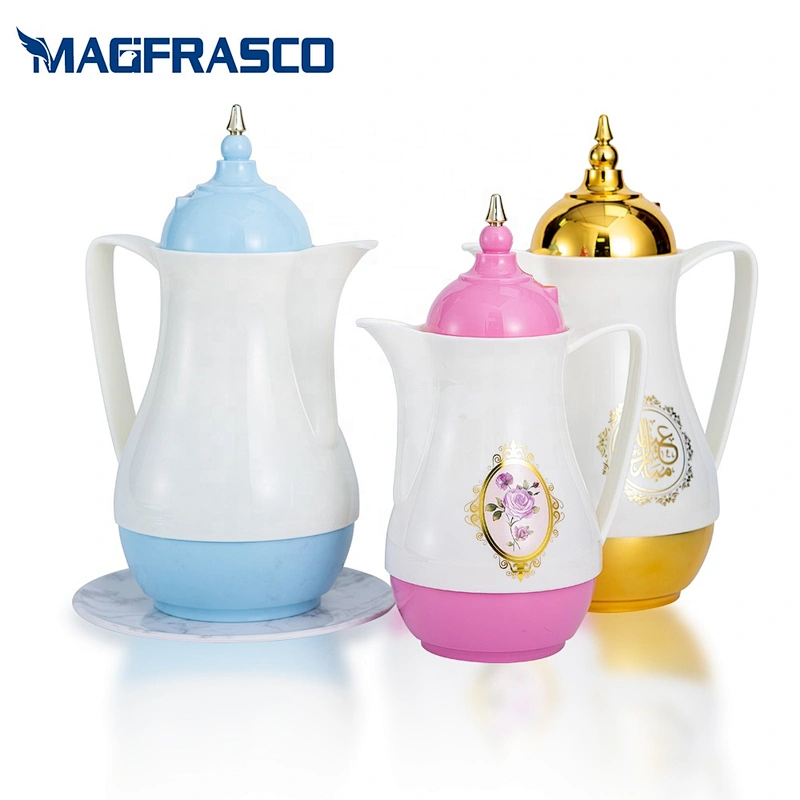 Wholesale small saudi arabic vacuum insulated thermal coffee  plastic tea thermos with glass liner inside