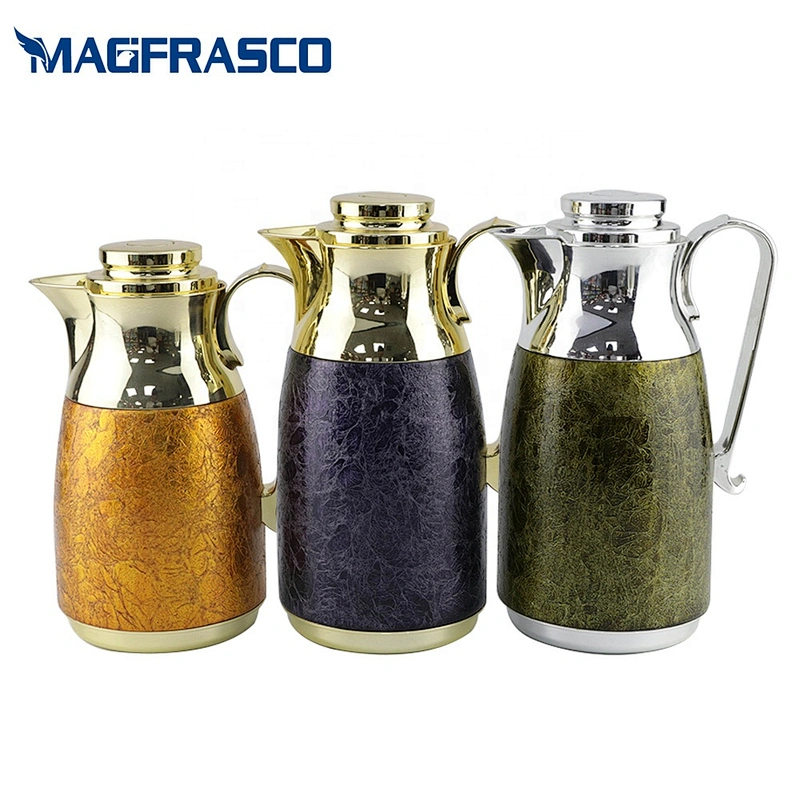 0.7L 1L High Quality Color Pattern Arab Saudi Yemen Coffee  Tea Thermos Vacuum Flask with Glass Liner