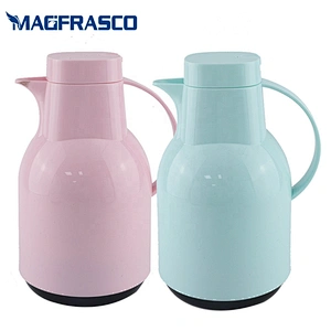 Manufacturer Household White Plastic Glass Refill Vacuum Insulation Thermos Coffee Pot with Decoration