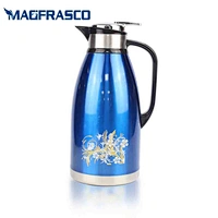 Factory OEM Free Design 2L 3L Blue Classical Good Price Arabic Coffee Pot Double Wall Stainless Steel