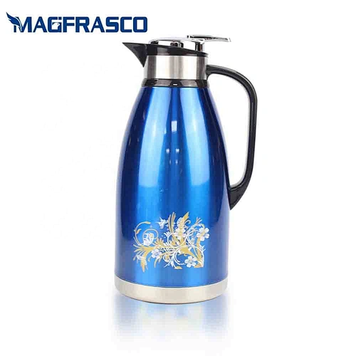 Factory OEM Free Design 2L 3L Blue Classical Good Price Arabic Coffee Pot Double Wall Stainless Steel