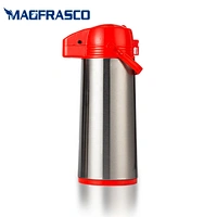 Manufacturer Red Pump Dispenser Insulated Thermal Coffee Thermos Stainless Steel Airpot  with Glass Liner