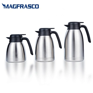 Factory Double Wall Stainless Steel Silver Hotel  Pour Over Dallah Thermal Vacuum Tea Coffee Pot Arabic