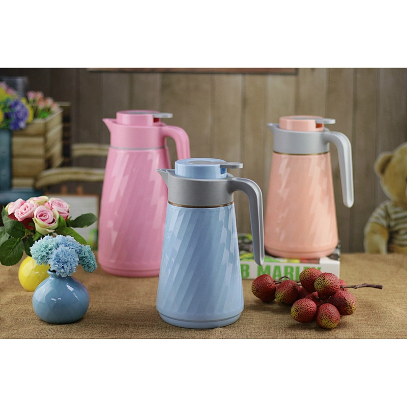 Keep Hot Cold Middle East Arabic  Blue Plastic Water Coffee Vacuum Flask Thermos with Glass Liner